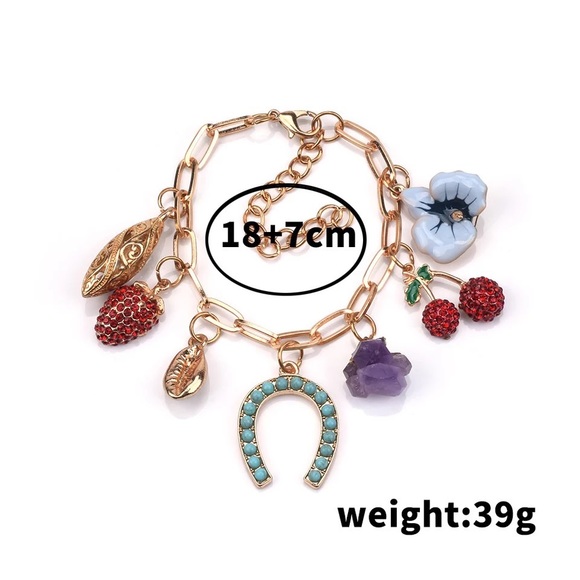 Zara Gold Everything Charms Crystal Bar Circle Link Chain Necklaces - Picture 14 of 16